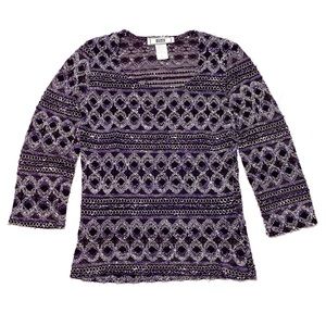 Vintage 90s/Y2K Purple Glitter Crochet Top